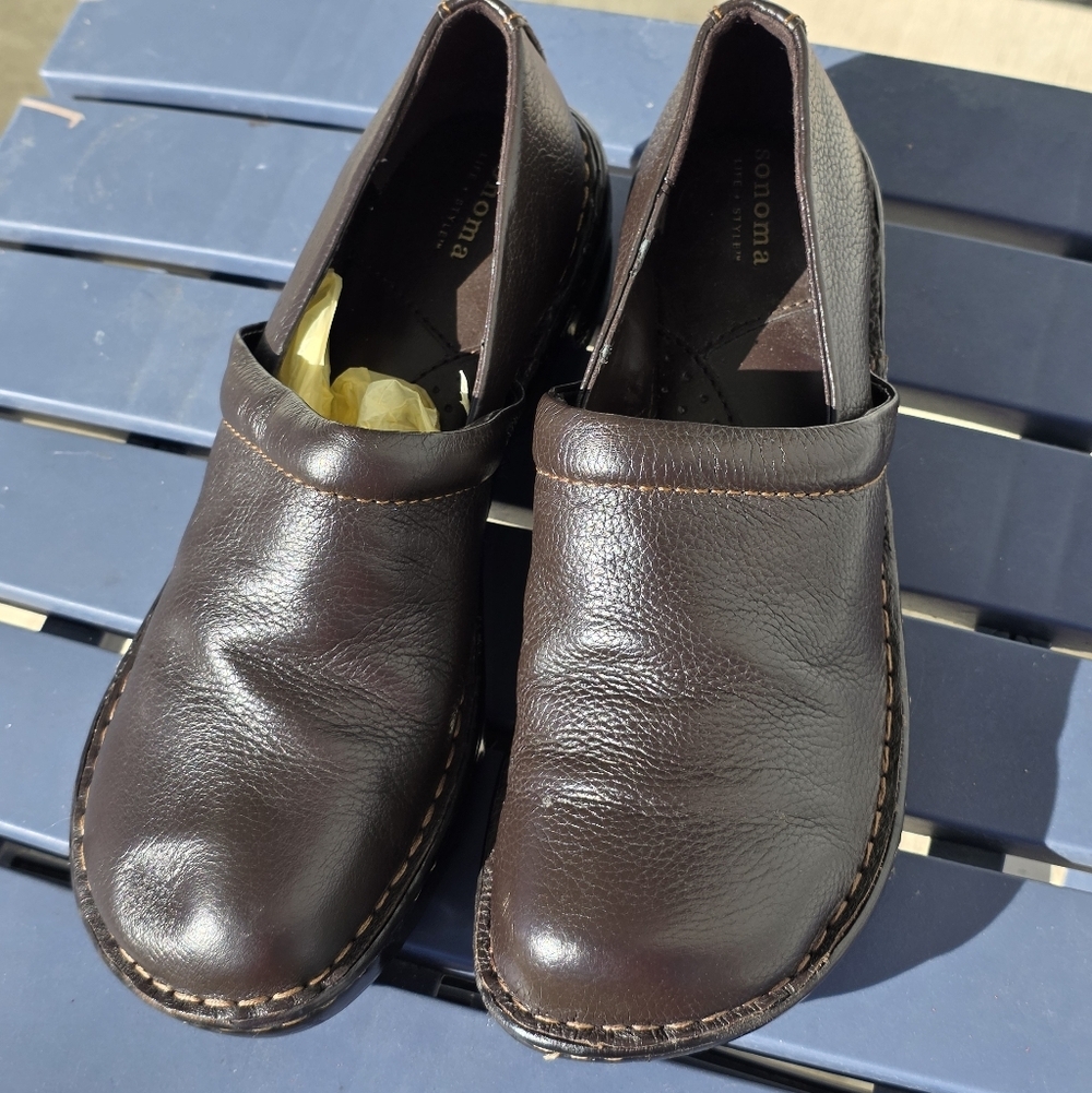 Sonoma WoMen Dark Brown Slip-On Loafers Sz 8.5M New Nursing - Picture 5 of 11